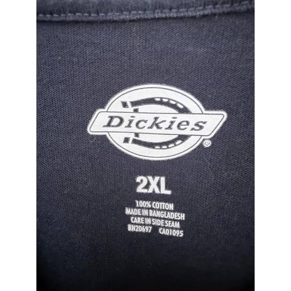 Dickies Pocket T Shirt Mens 2XL Blue Workwear Heavyweight Cotton Tee